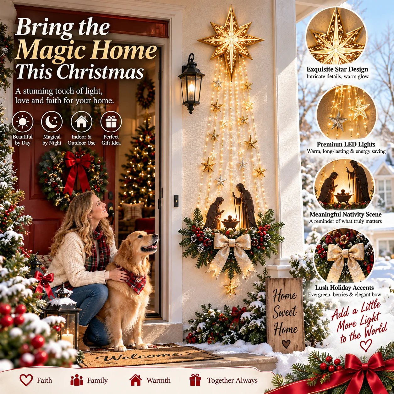 Bethlehem Star faith inspired Christmas home decoration