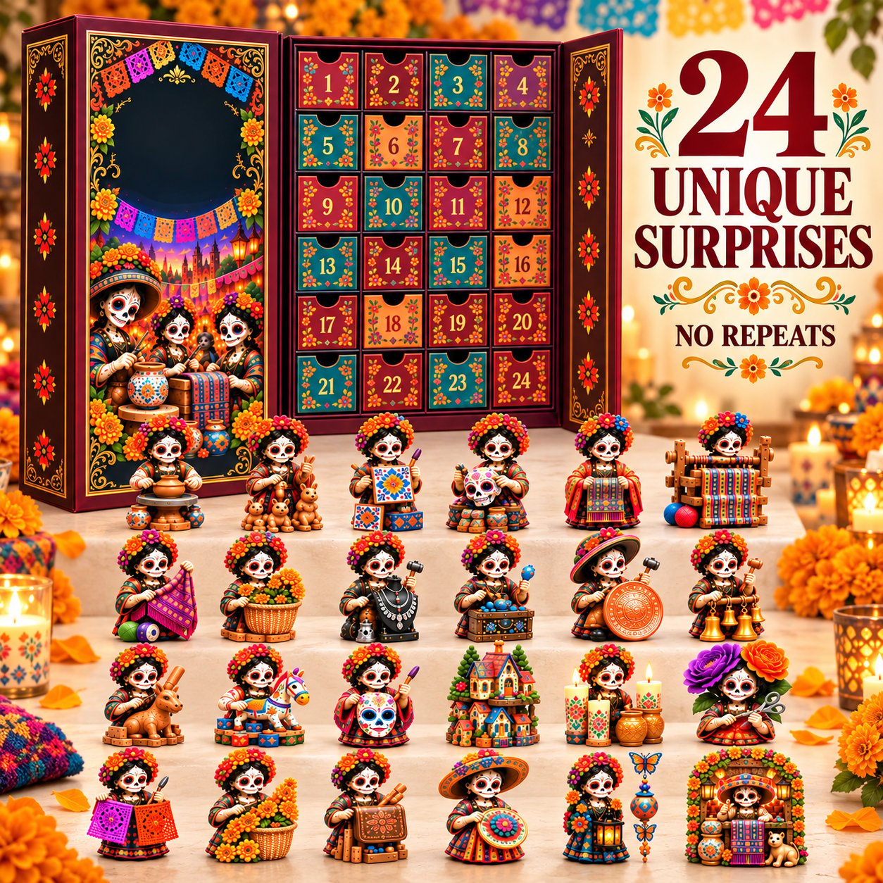 Colorful resin miniature Advent calendar