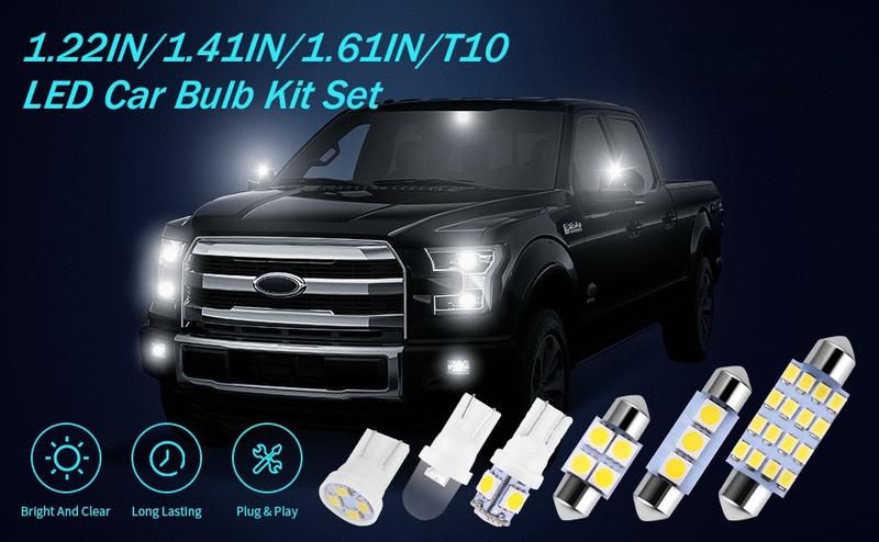 42 Pieces Interior Car Lights, Super Bright White Dome Map Tail Cab Lights Bulb Kit Set , DE3175 T10 31mm 41mm 194 LED Bulb for Your Trucks Width Lamp(White)