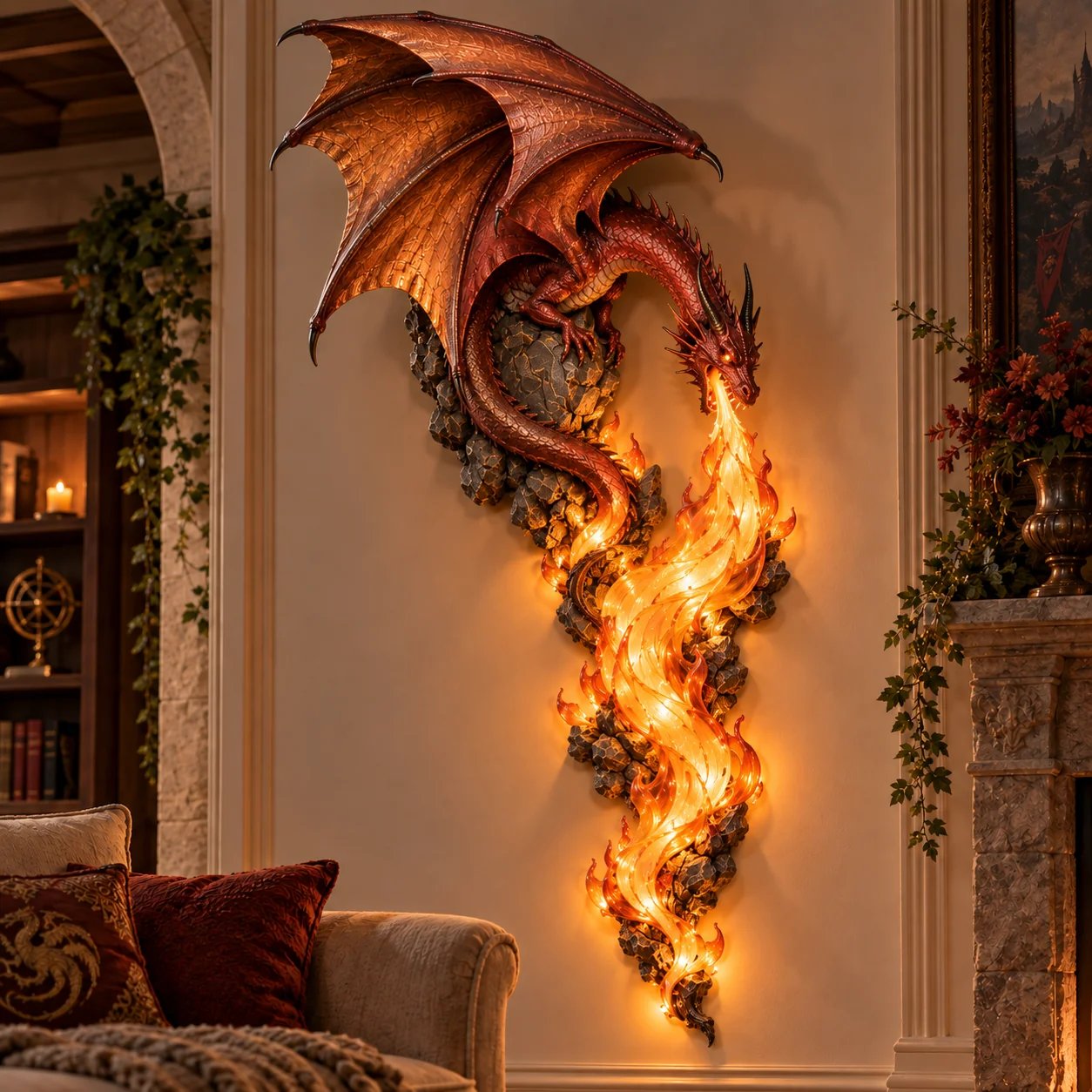Dragonfire Guardian Dragon Wall Sconce