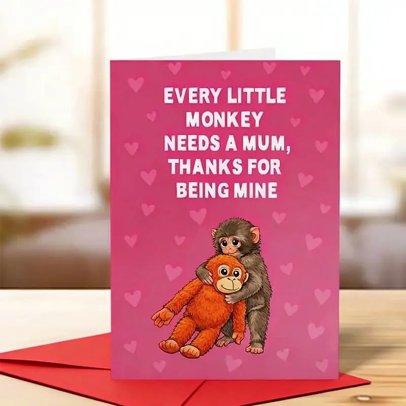 Punch the Monkey Mother's Day Card