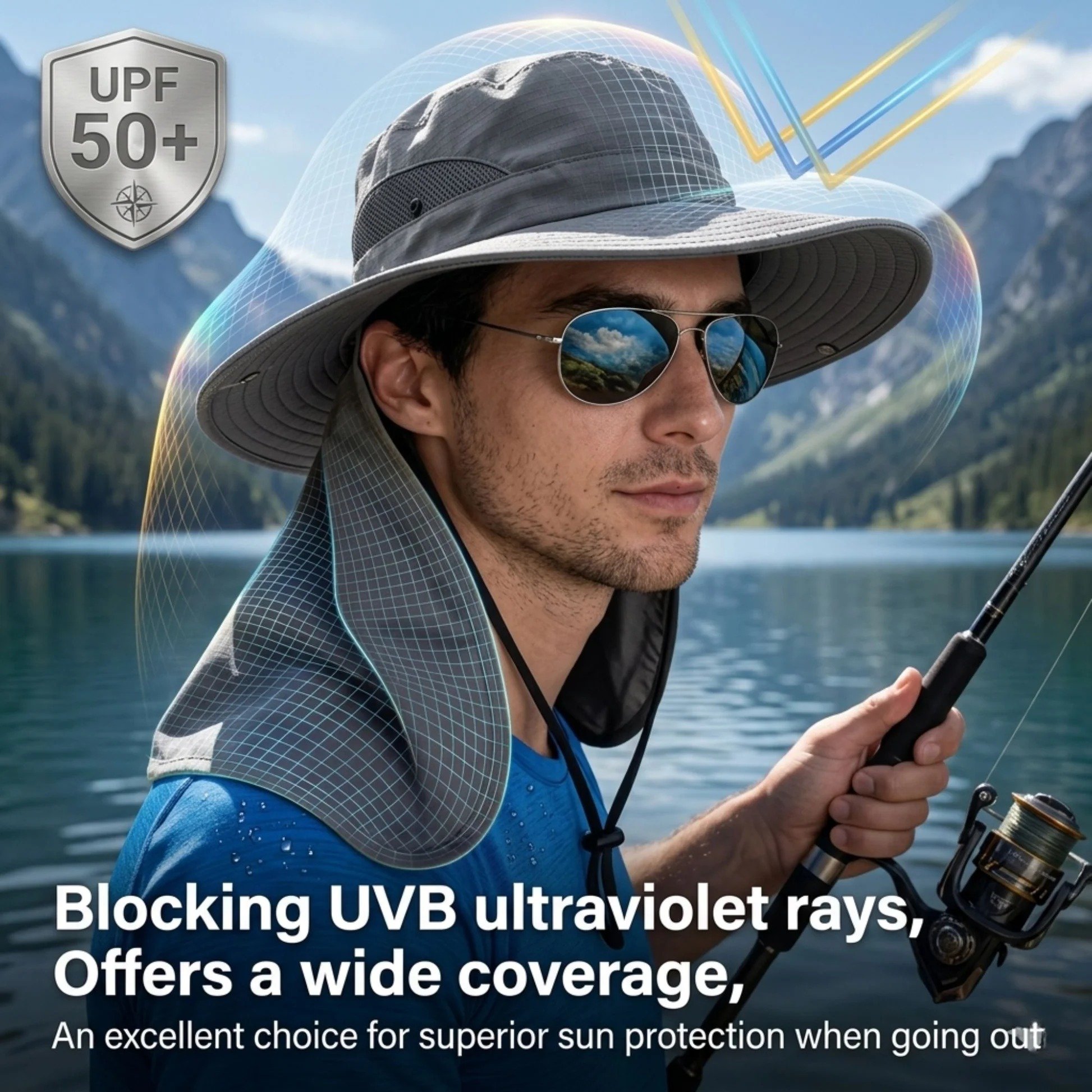 Full coverage outdoor sun protection hat