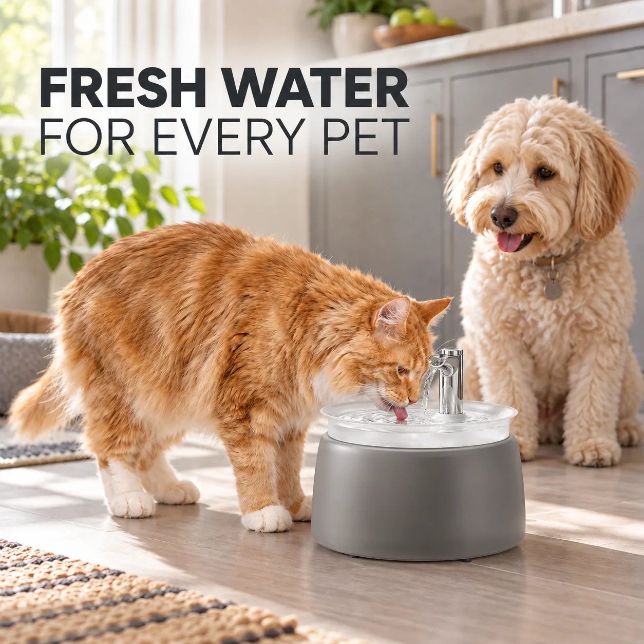 Filtered cat water fountain