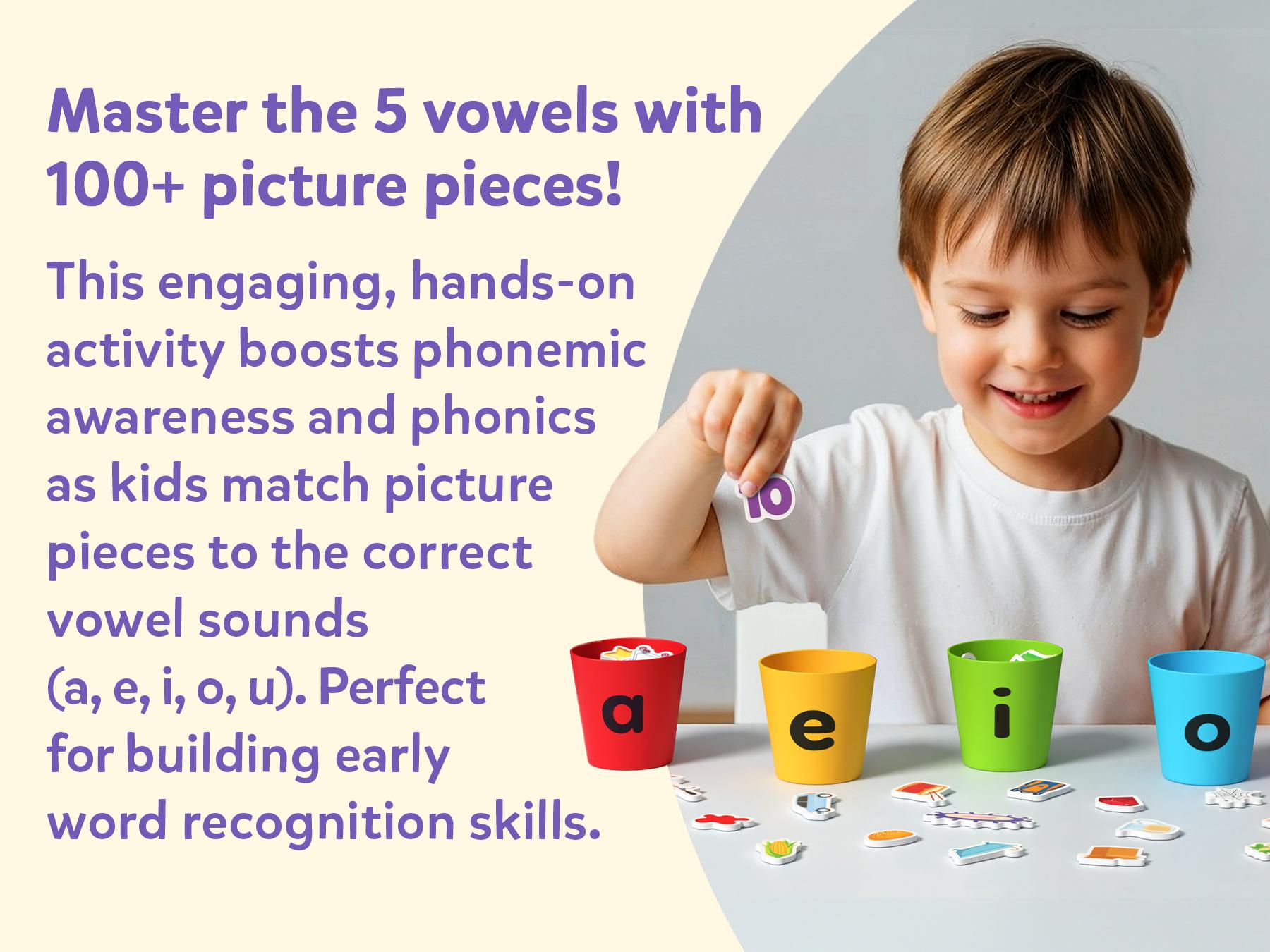 Skillmatics Learning Toys – Phonics Sorter, Vowel Sorting & Early Reading Activity for Kids, Educational Preschool & Kindergarten Toy, Builds Phonemic Awareness, Gifts for Boys & Girls Ages 4, 5, 6, 7