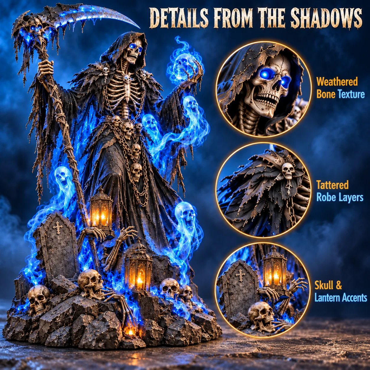 Haunted Soul Reaper in a Halloween display