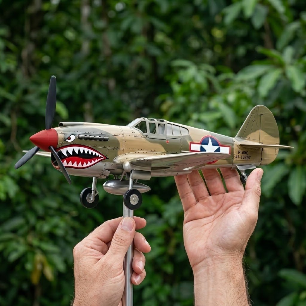 Shark Mouth Warplane Garden Wind Spinner Shark Mouth Warplane Garden Wind Spinner