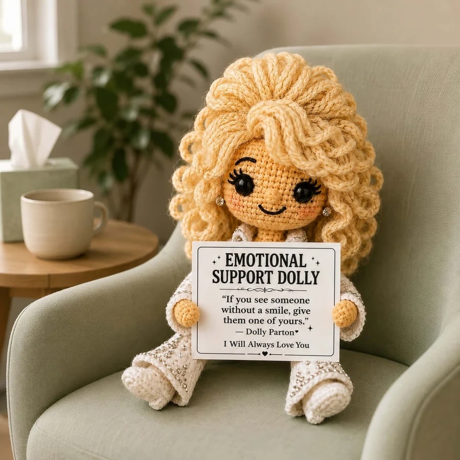 Country inspired emotional support doll display