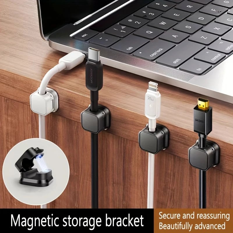 1 3 6pcs cool   cable storage organizer and charging cable holder   a neat desktop 0
