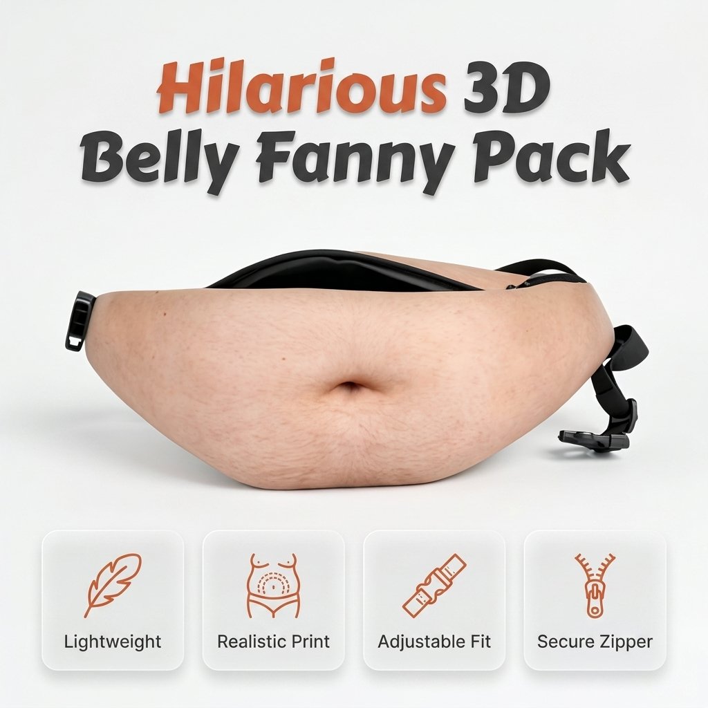 Realistic beer belly fanny pack design