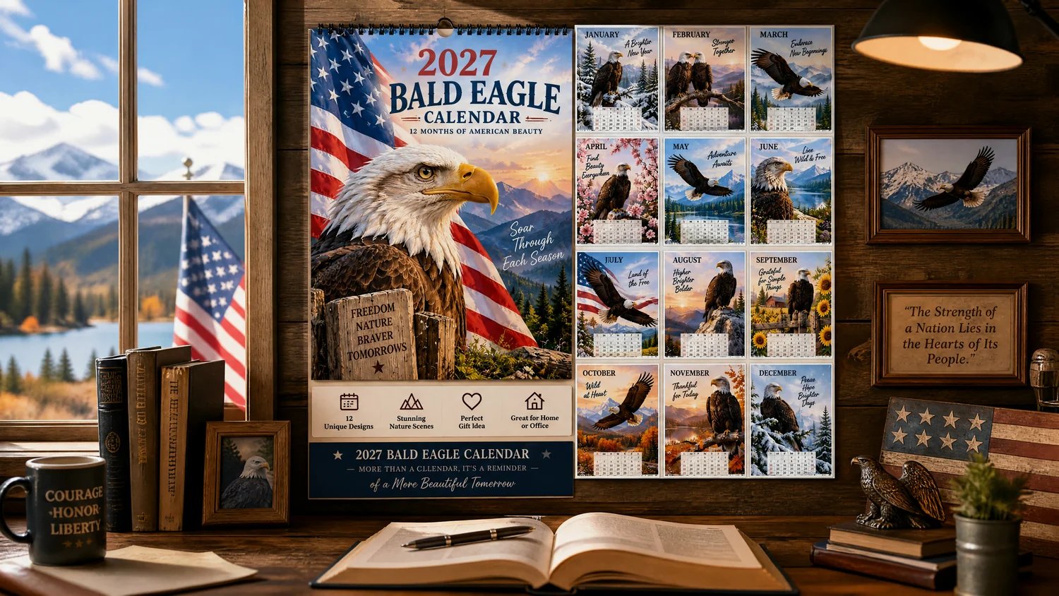 Bald Eagle Wall Calendar Home Decor