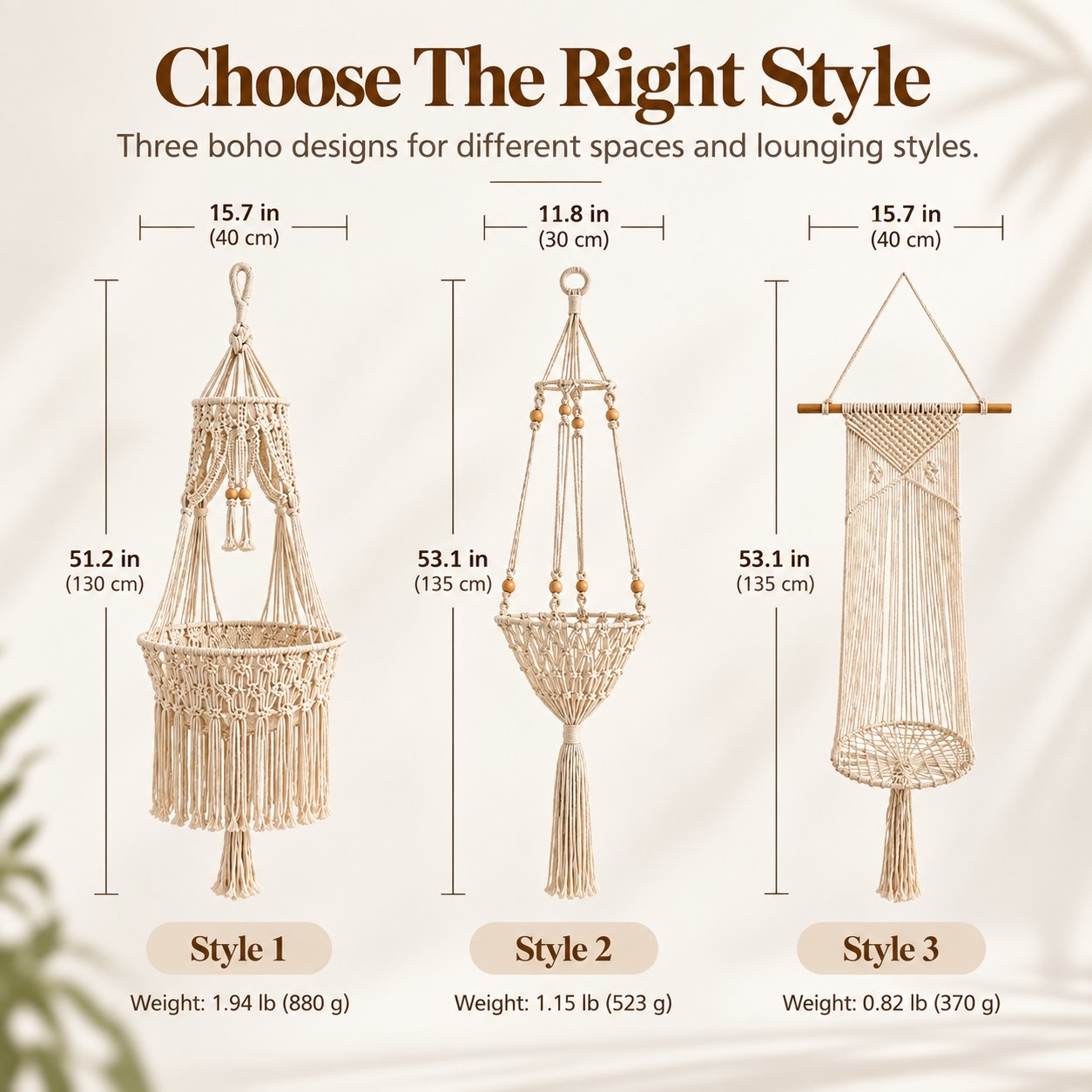 Boho Macrame Cat Hammock Size Guide