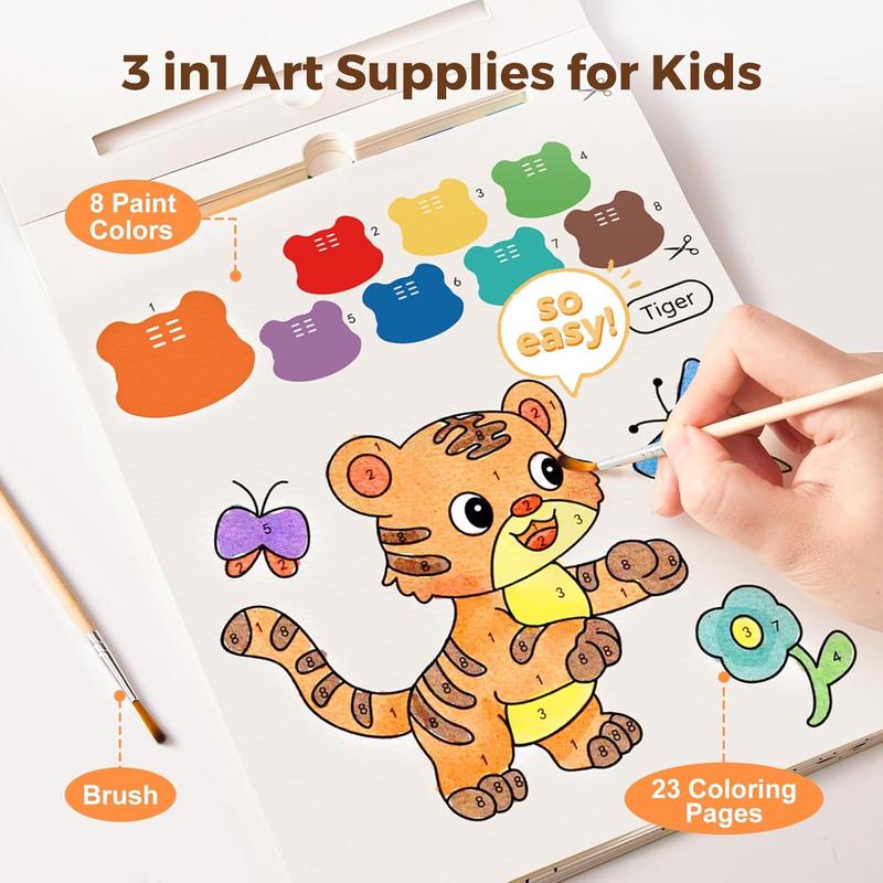 🎨 3-in-1 Mess-Free Watercolor Painting Book ✨ Includes Brushes & Each Page Contains Paint