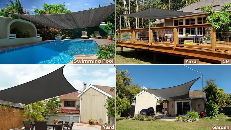 10x13 FT Sunshade Netting with Grommets 70-90% Resistant Sun Shade PE Mesh for Plant Pergola Patio Yard Greenhouse Chicken Coop Outdoor Shade PE Canopy Garden Pool and Outdoor Camping Accessories mesh shade net cover sunshade, Shaded Canopy, Garden