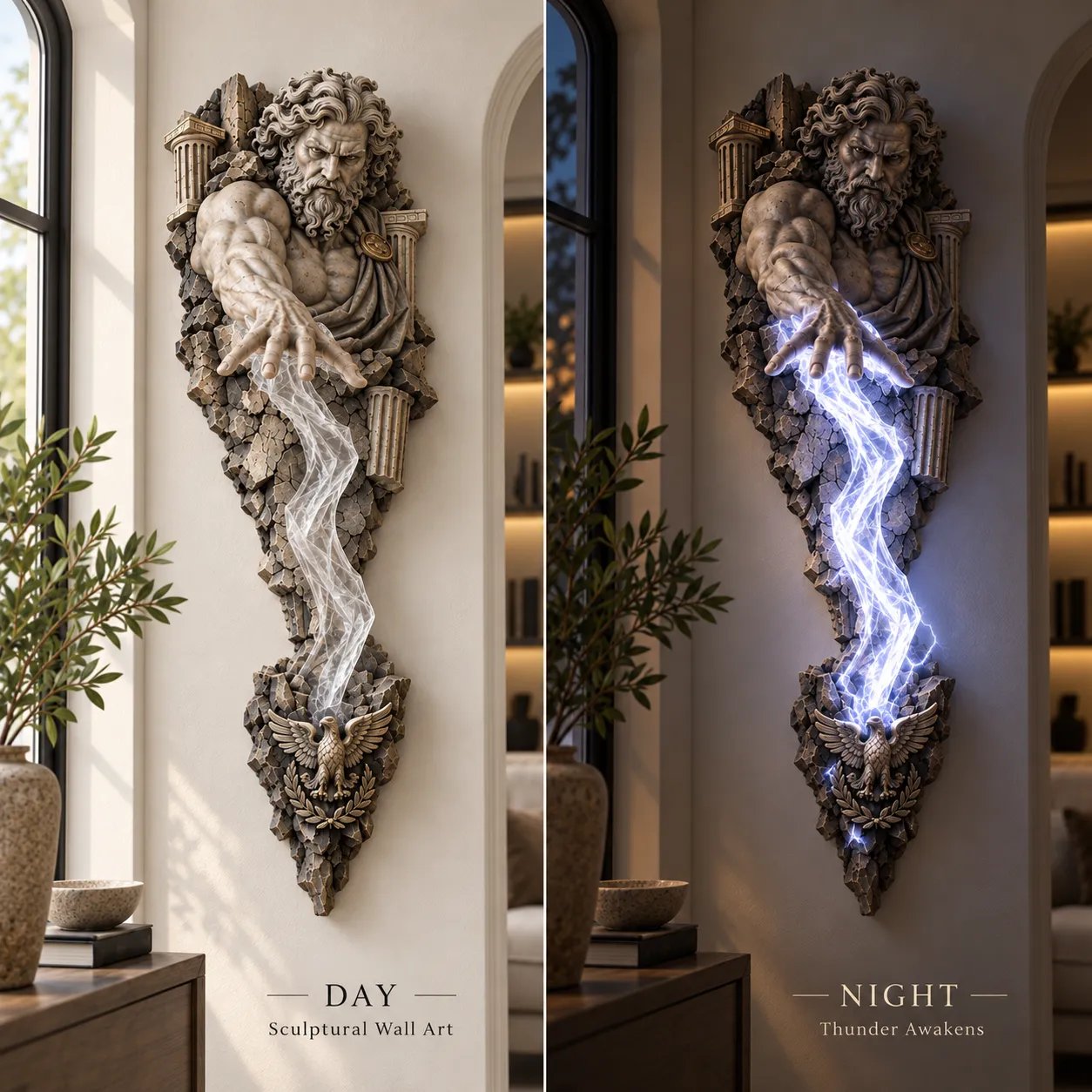 Mythological sculptural wall light
