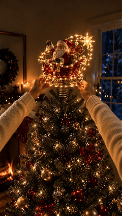 Lighted Christmas tree topper collection