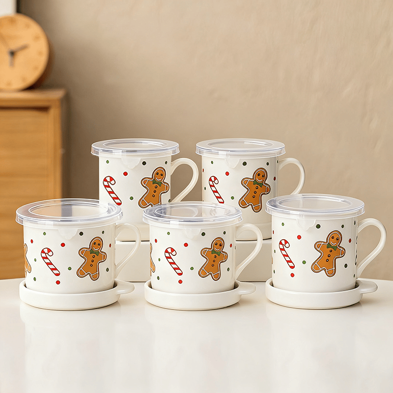 Festive Christmas gift box soup mug set