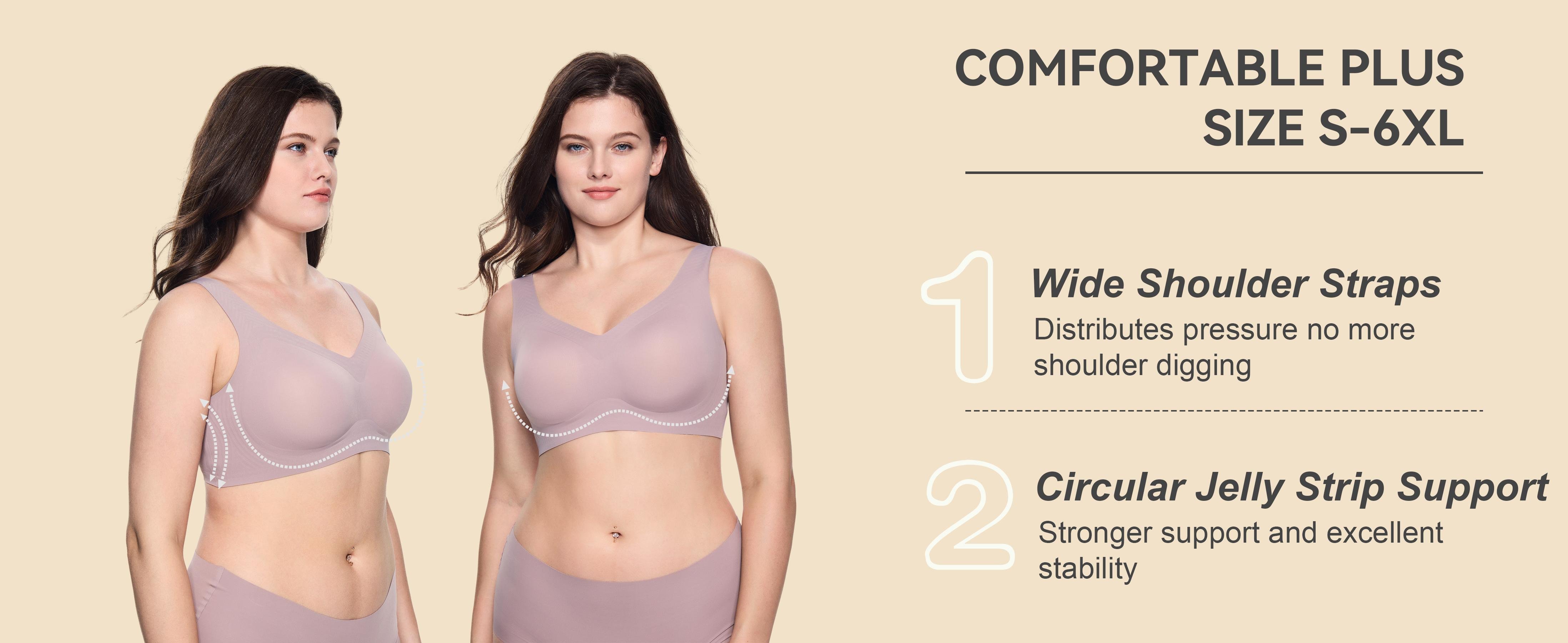 Holiday Special - Soft Intention Women's Seamless Red Bra Wireless Soft Bralette Full Coverage Push Up T-shirt Comfortable Everyday wear- Jelly, Supportive, Sports Bra