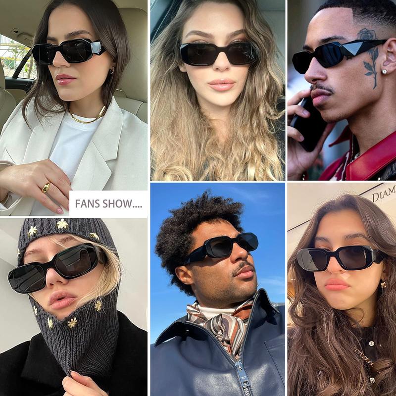 Trendy Retro Rectangle Sunglasses for Women & Men - Vintage 90’s Square Frame Shades - Stylish UV Protection for Every Occasion - Perfect for Summer