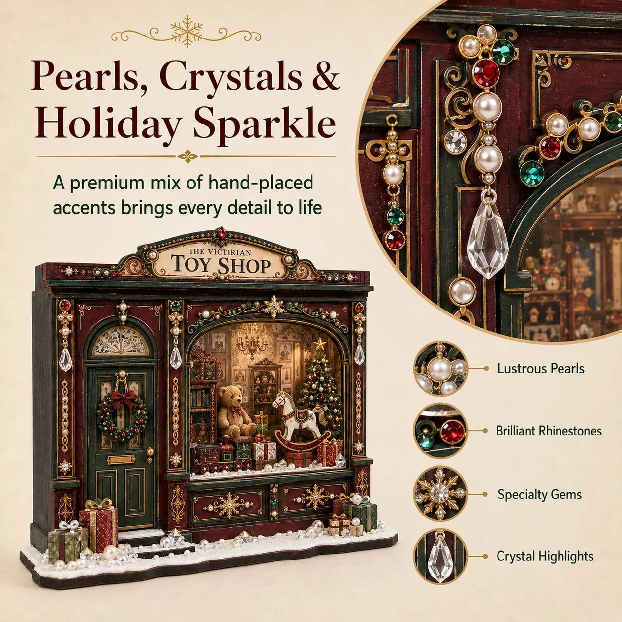 Miniature Christmas toy shop assembly