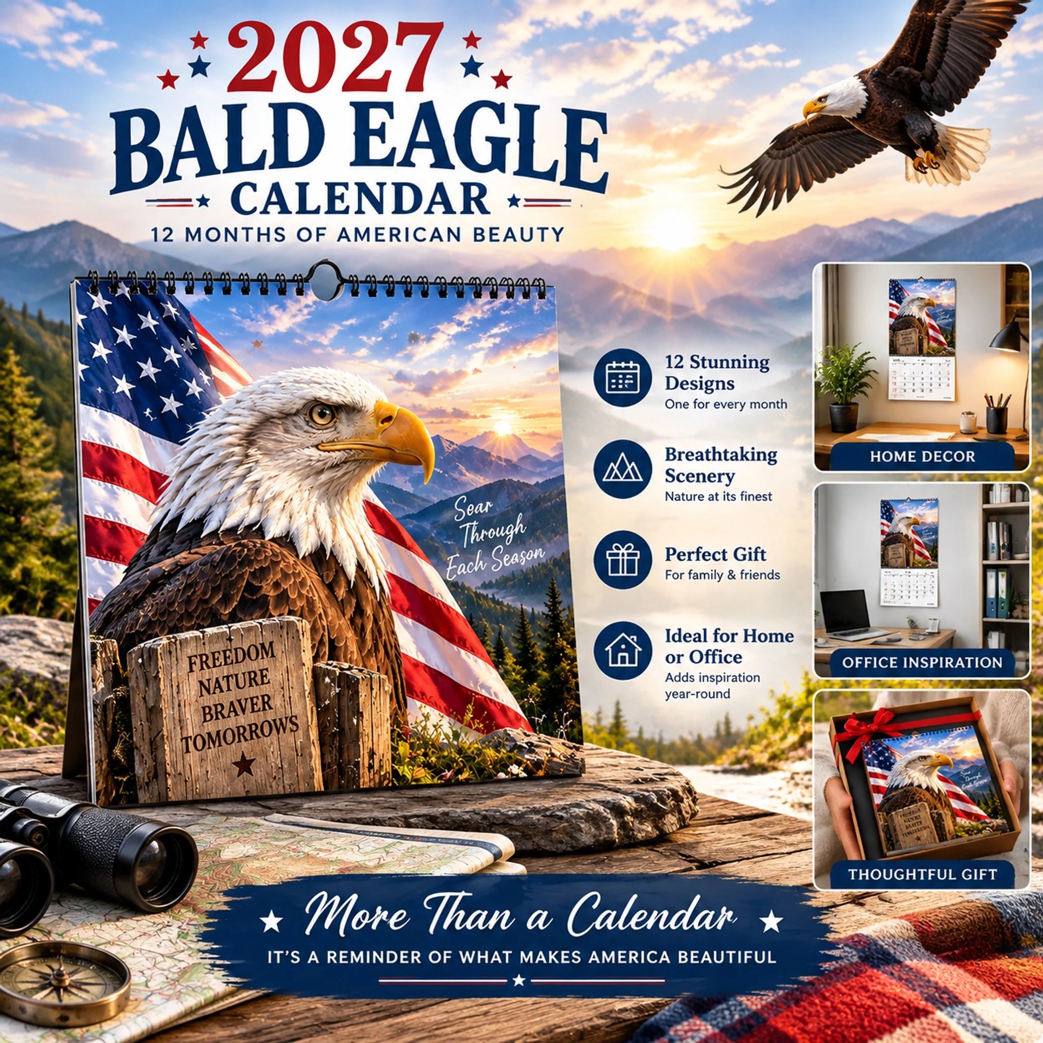 2027 Bald Eagle Wall Calendar