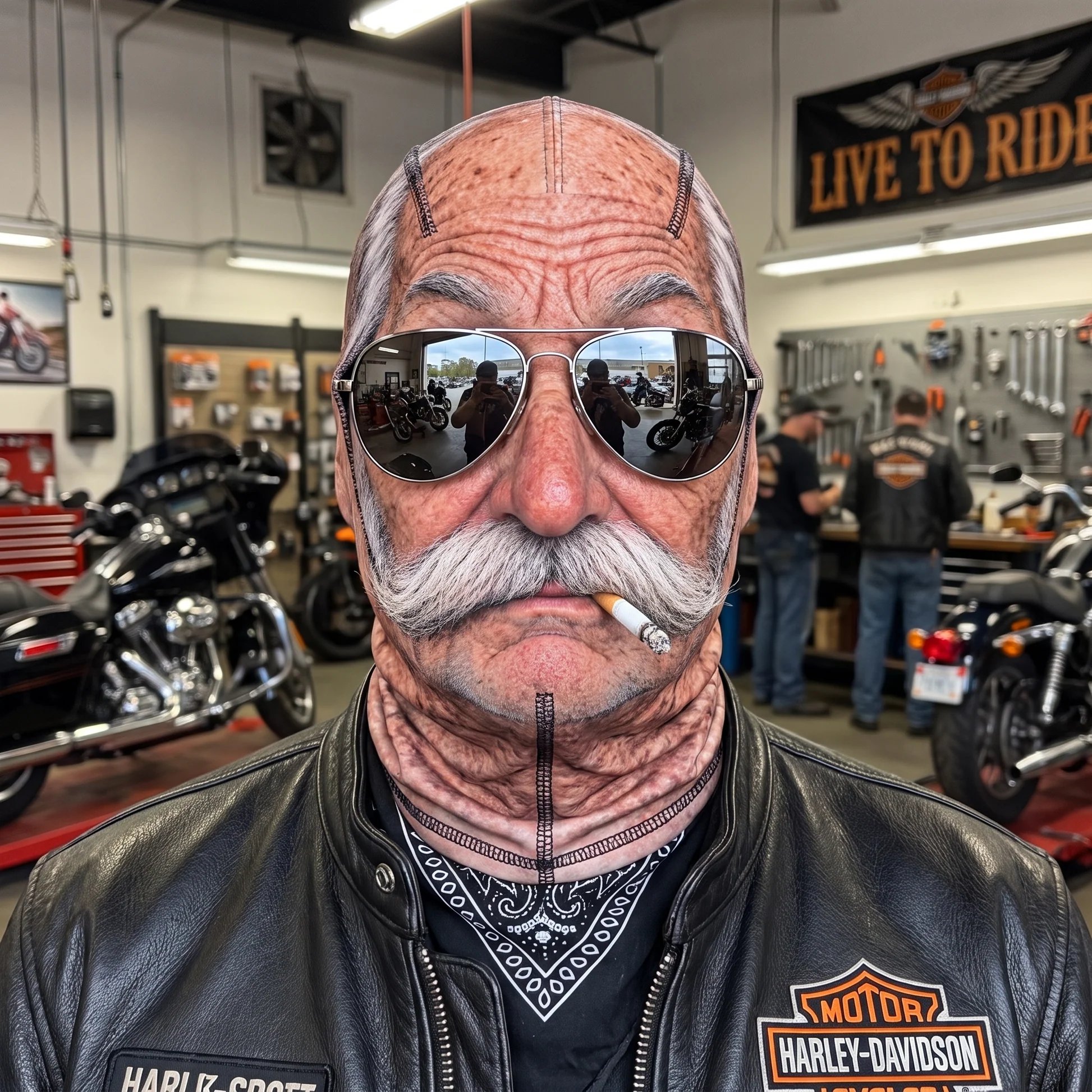 Real-Face Illusion Rider Mask