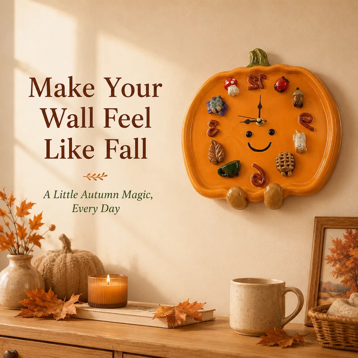 Mr Pumpkin clock wall display