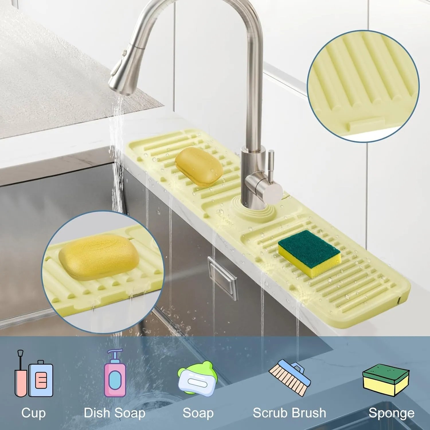 Easy clean silicone sink mat Easy clean silicone sink mat