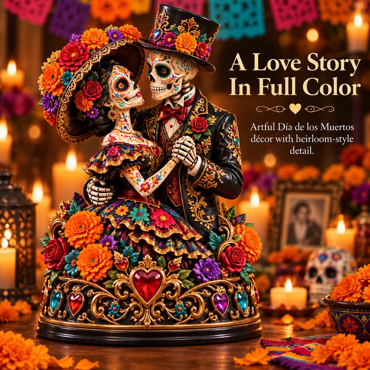 Marigold Catrina decorative figure