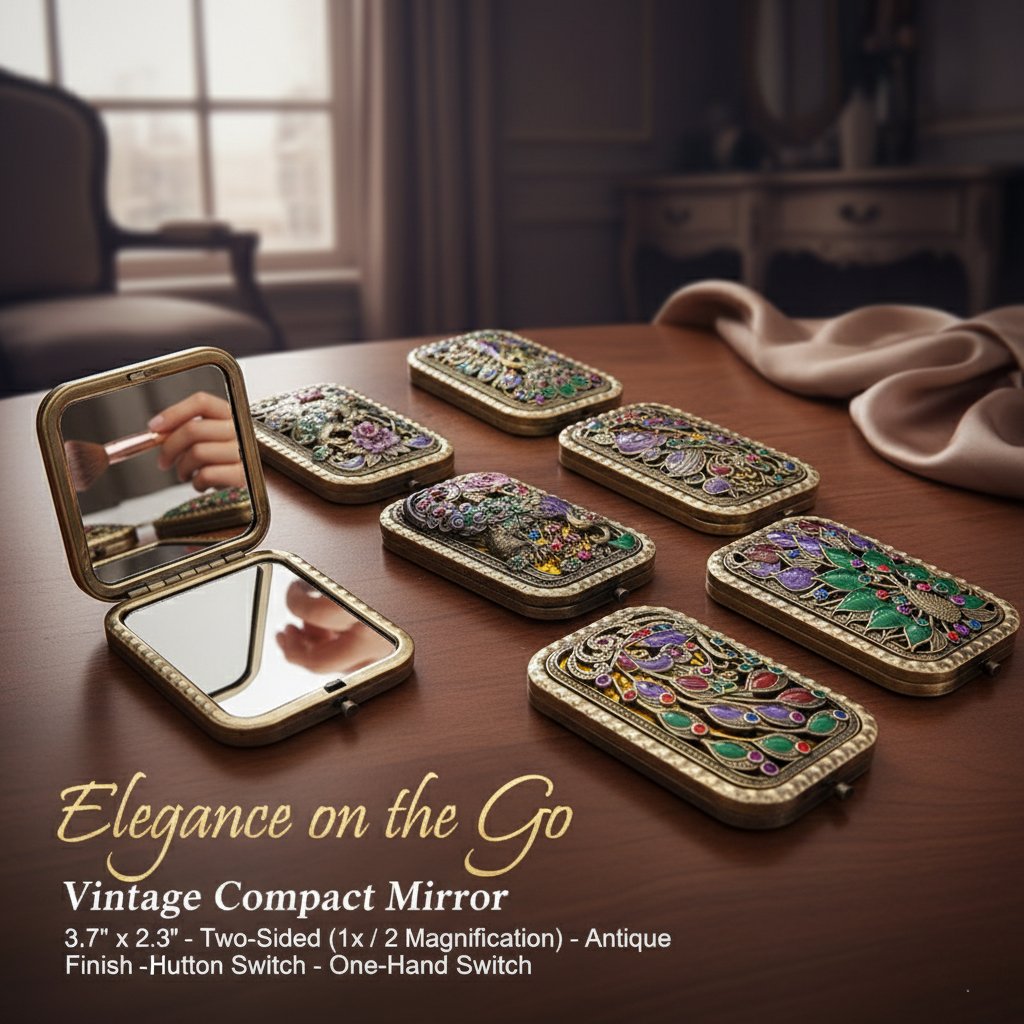 Vintage Charm Compact Mirror