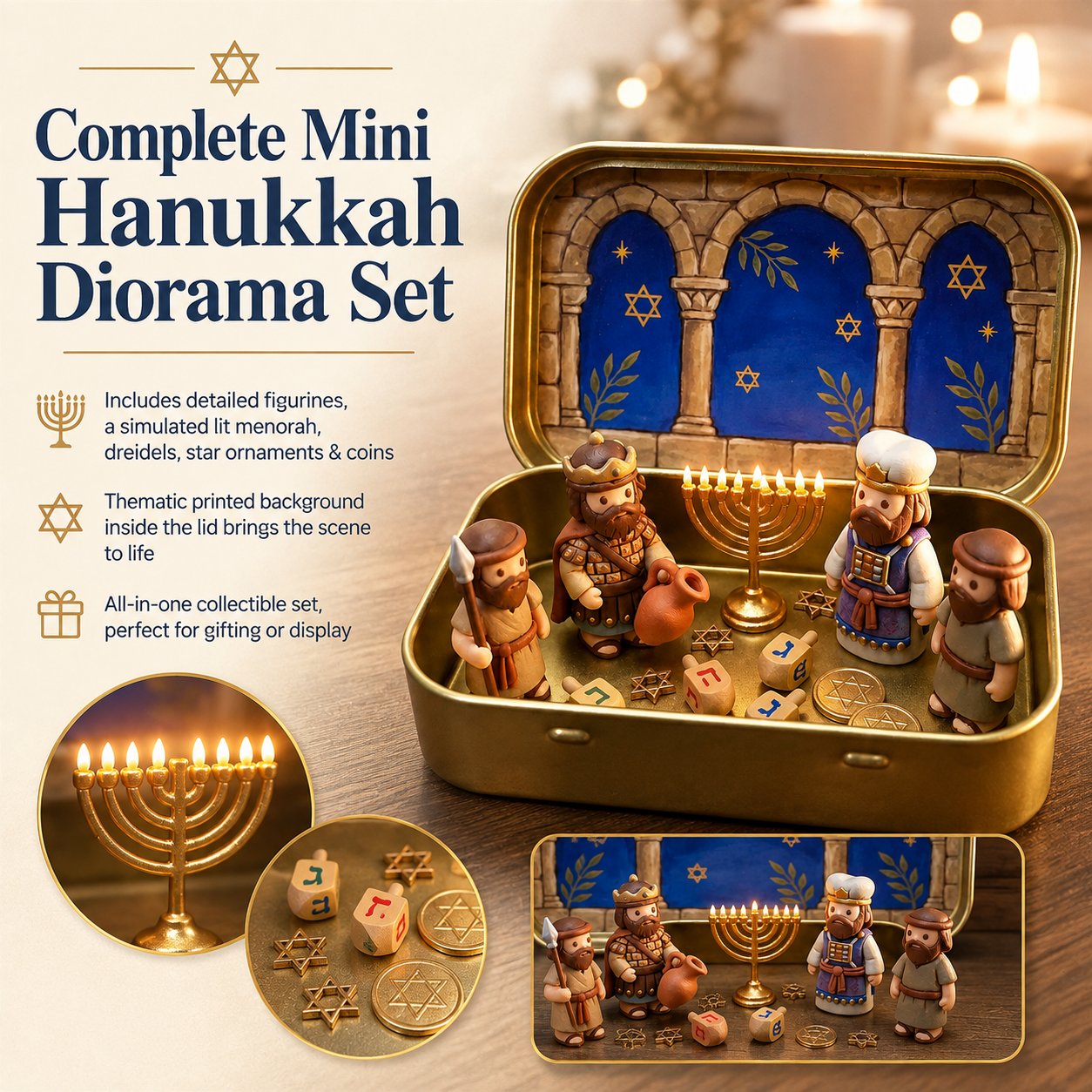 Complete Mini Hanukkah Diorama Set