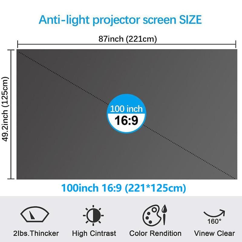 Projector screen in a clean home room
