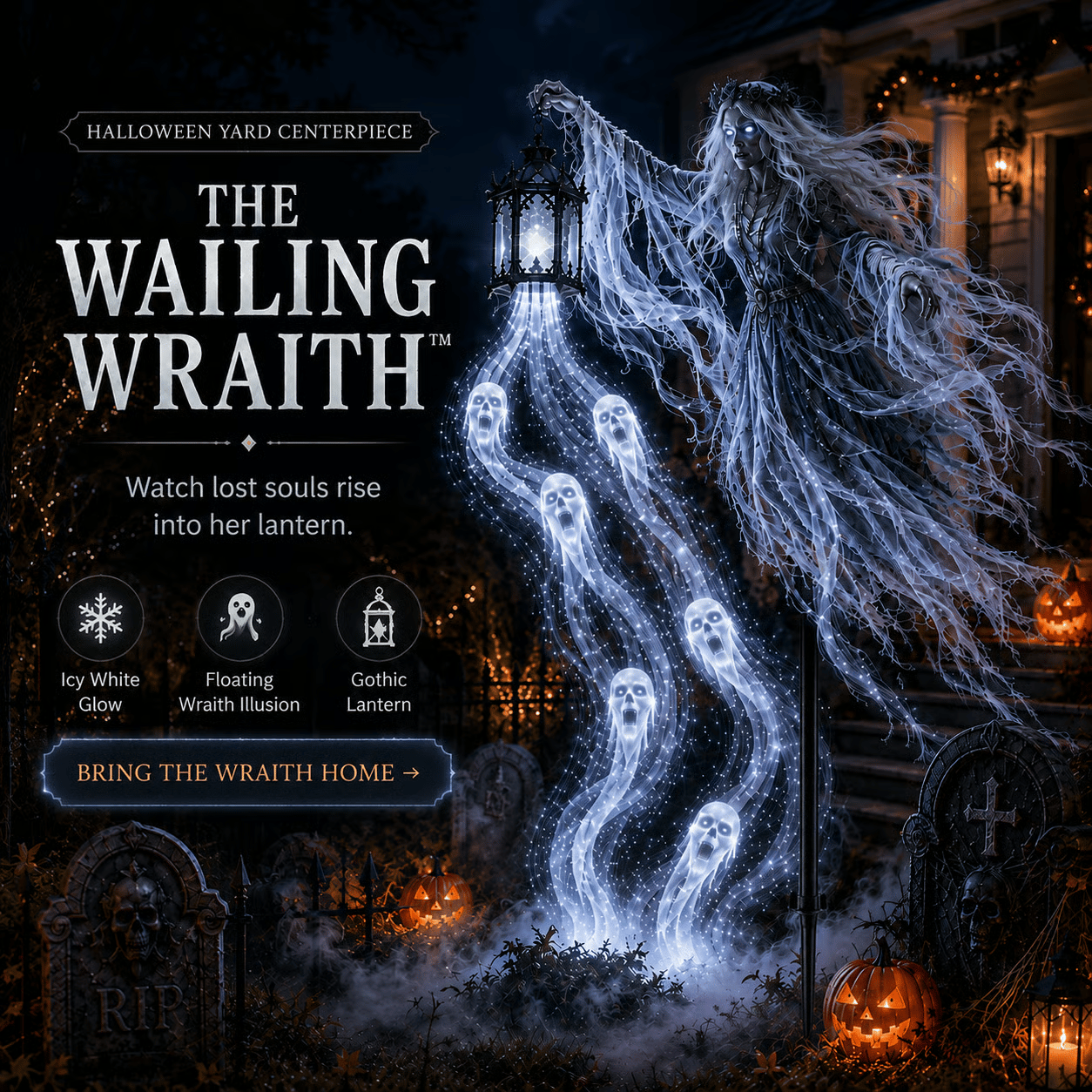 Soul Harvester floating wraith Halloween light