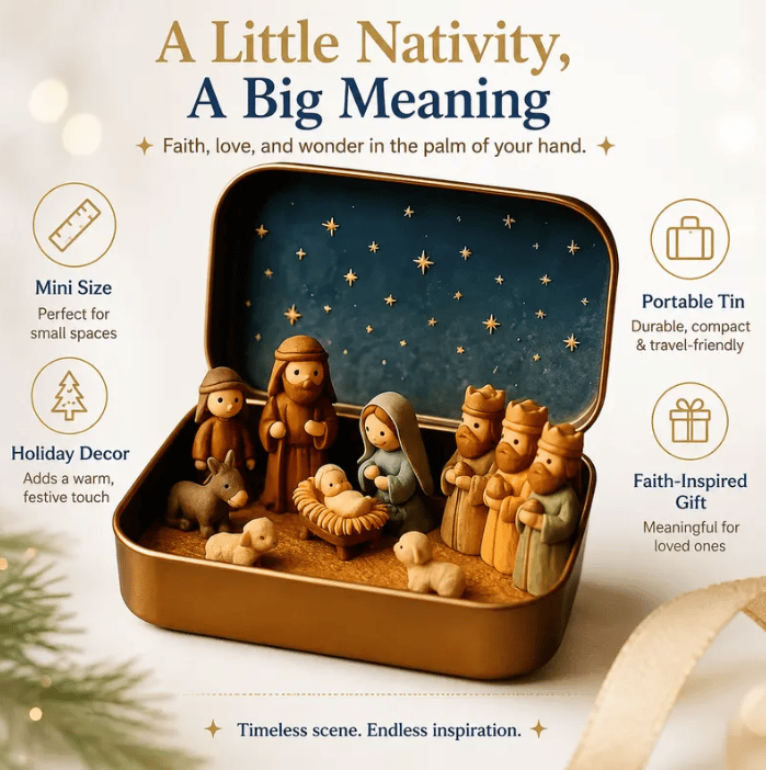 Nativity tin starry night interior