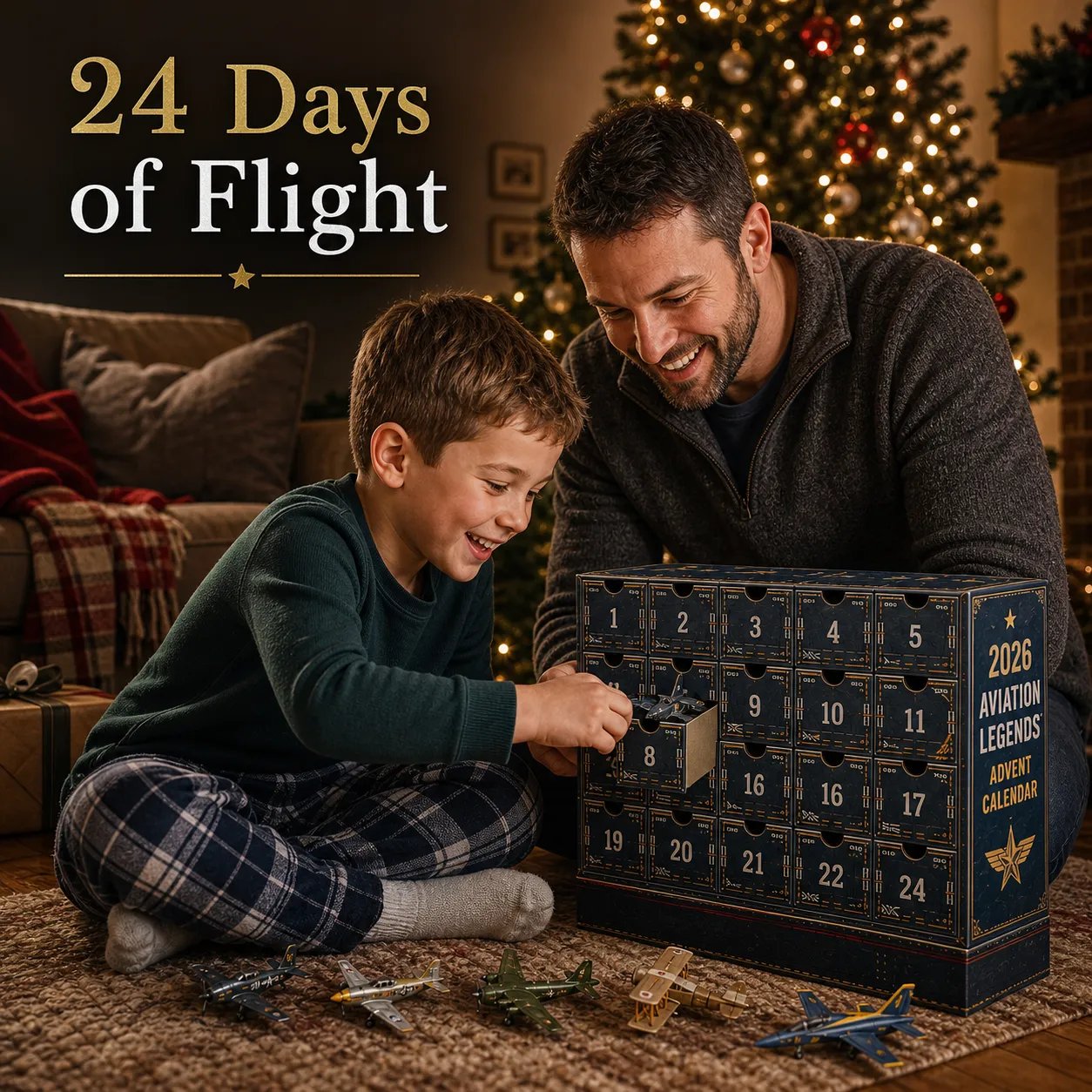 Aviation advent calendar collection display
