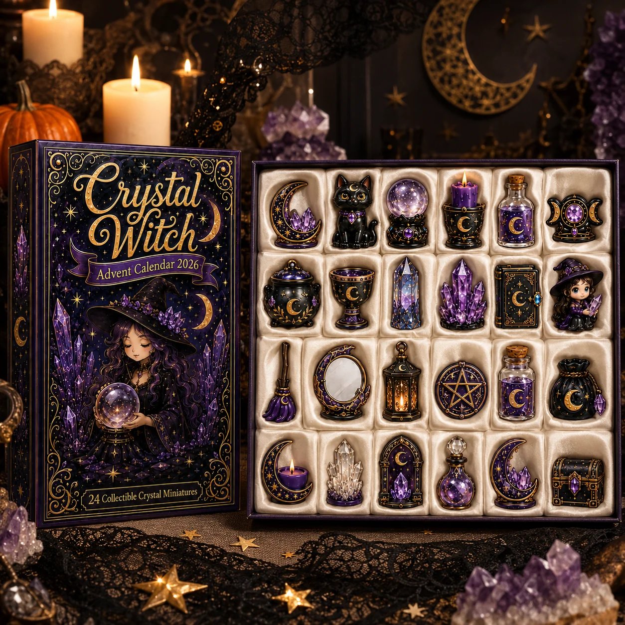 Magical crystal witch miniature collection