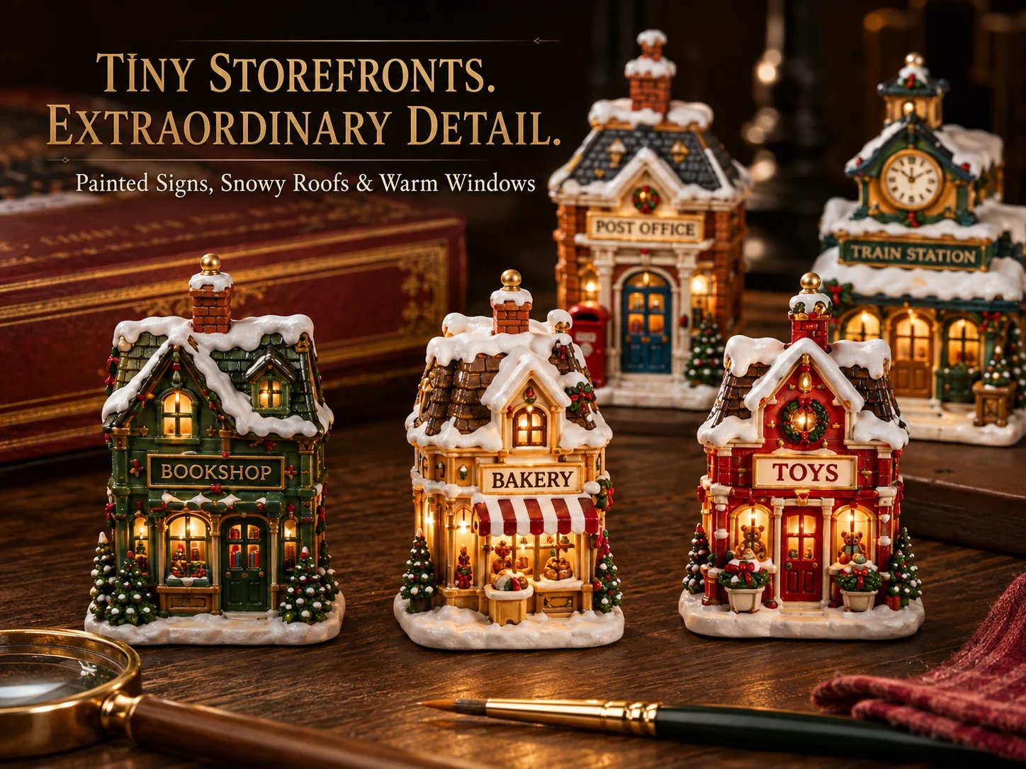 24 unique Christmas village miniatures advent calendar