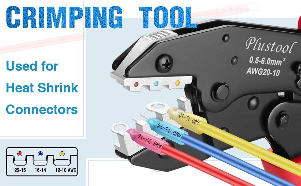 crimping tool for heat shrink connectors