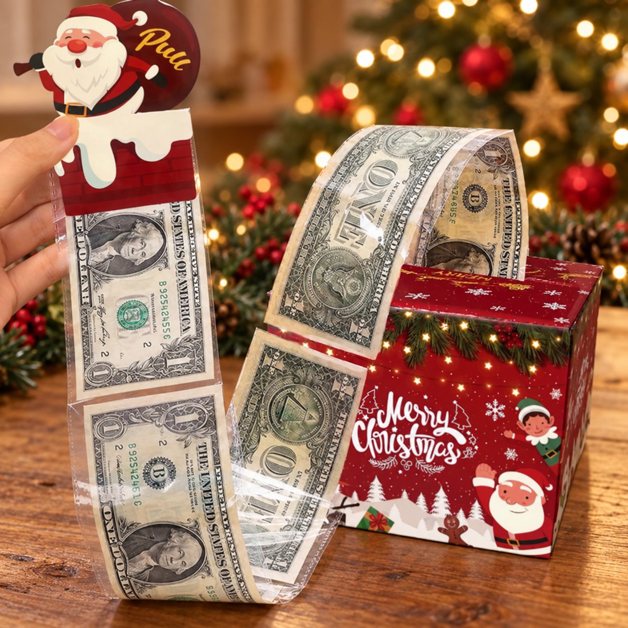 Christmas pull gift box display