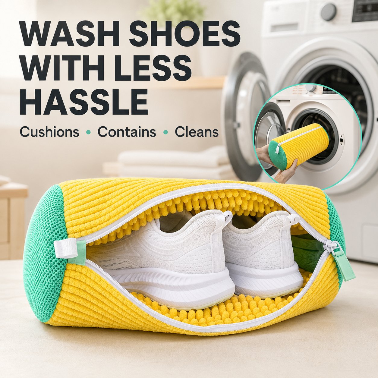 Chenille Shoe Washing Bag