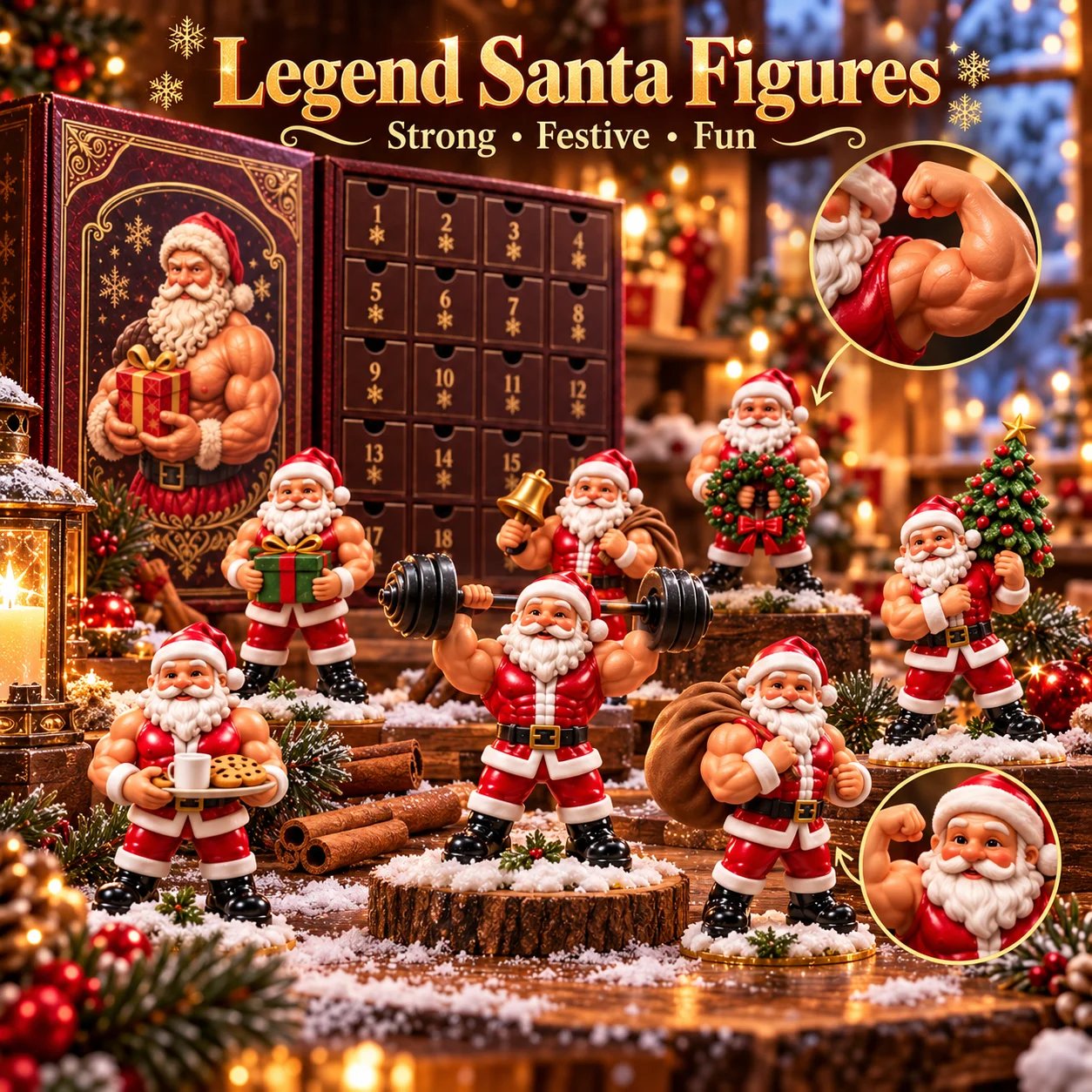 💪🎅 Santa Strength 24-Day Countdown Advent Calendar 2026 detail