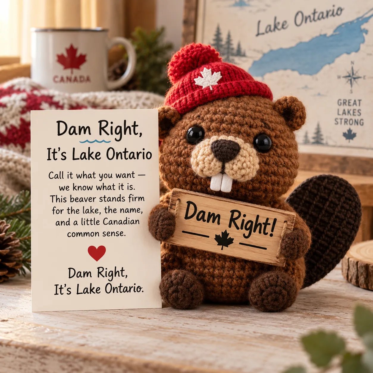 Dam Right It's Lake Ontario crochet beaver style