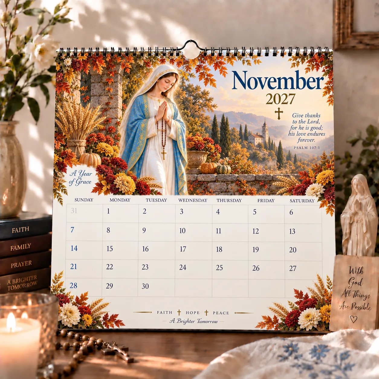 Blessed Mother Christian Wall Calendar
