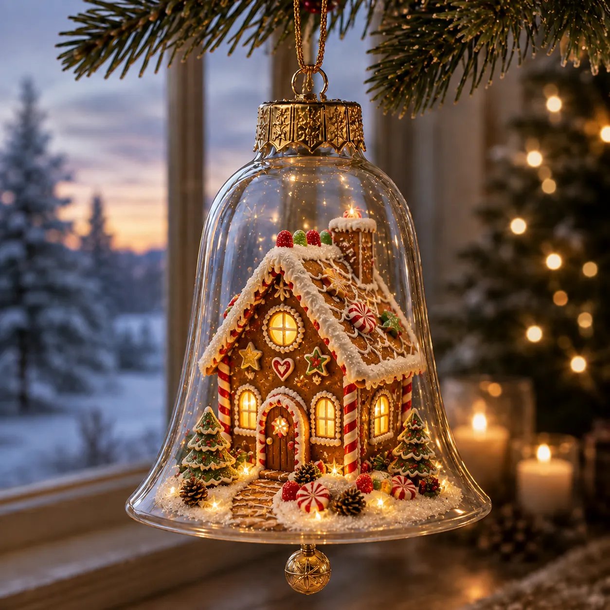 ✨🎄 Glowing Christmas Story Ornament – Lighted Mini Holiday Scene