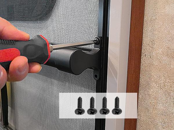 Safoner All-Aluminum RV Screen Door Handle Bar Preassembled Adjustable Crossbar for Flimsy Doors RV Camper Accessories Easy Setup Telescopic Design