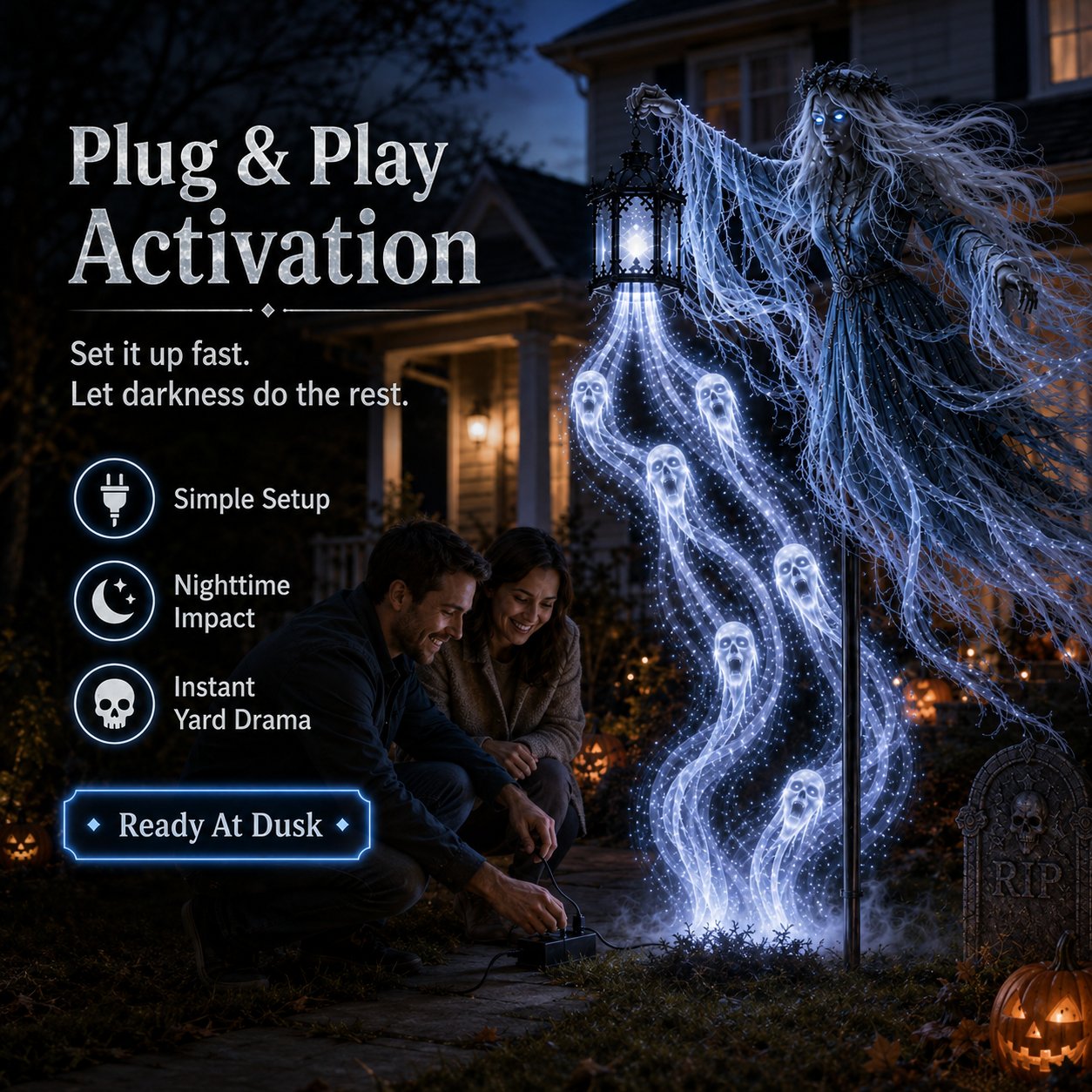 Moonlight ghost yard decoration