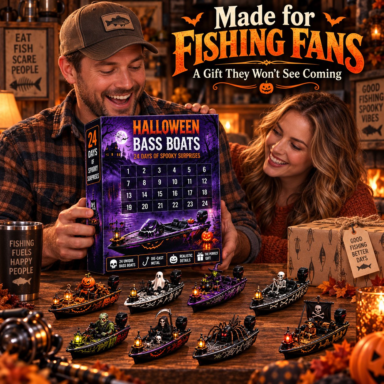 Haunted bass boats advent calendar pack contents