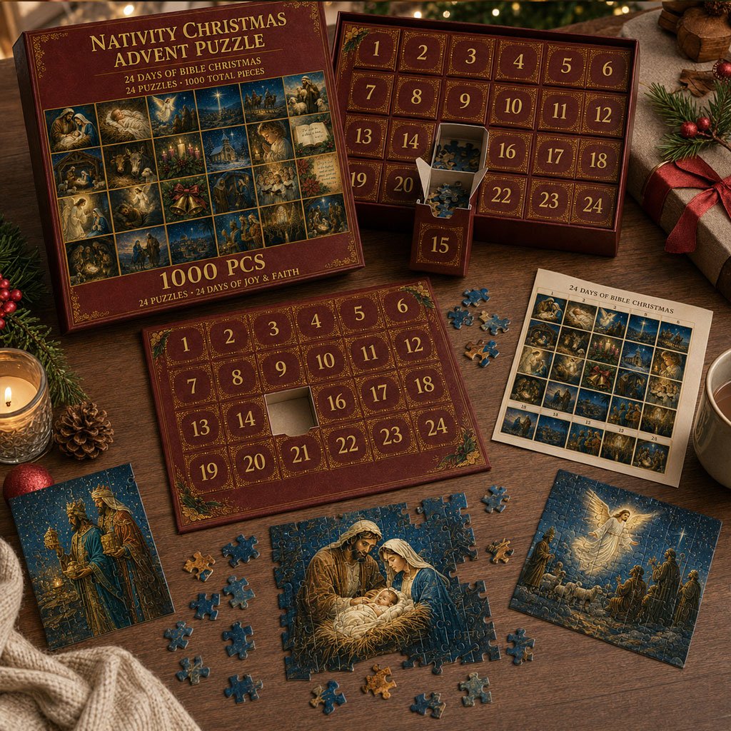 Faith inspired Nativity scenes from Christmas Advent puzzle