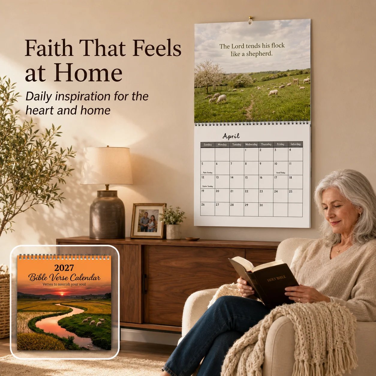 Peaceful Christian countryside artwork