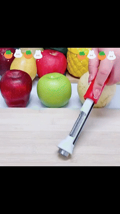 2-in-1 apple corer and peeler in use