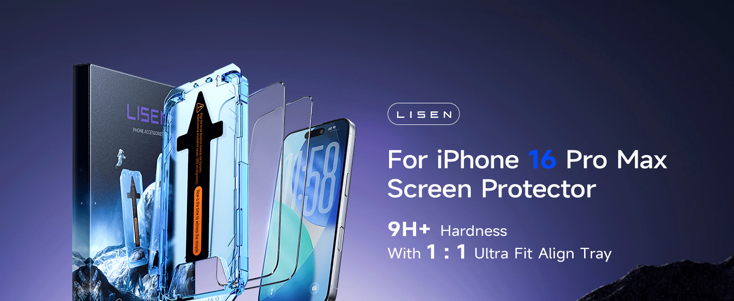 Lisen iPhone 16 pro max screen protector for PC